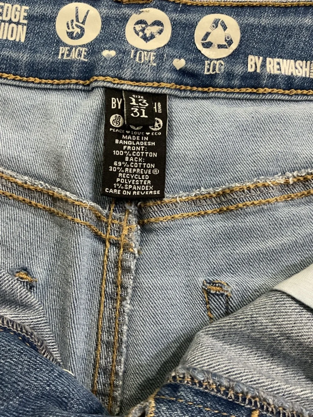 Rewash High Rise Button Fly Distressed Denim Cutoff Shorts Size 31